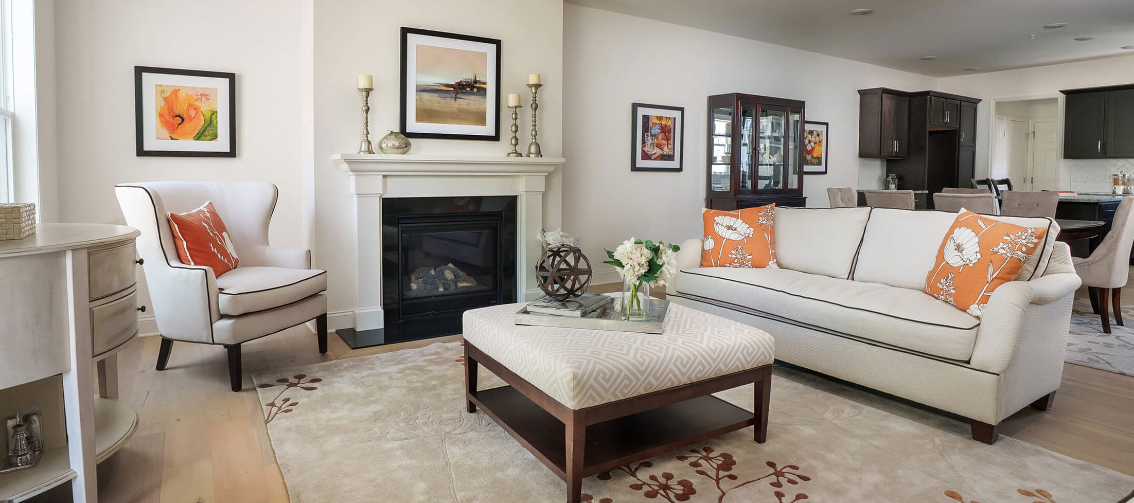 Living room in a Luther Acres cottage