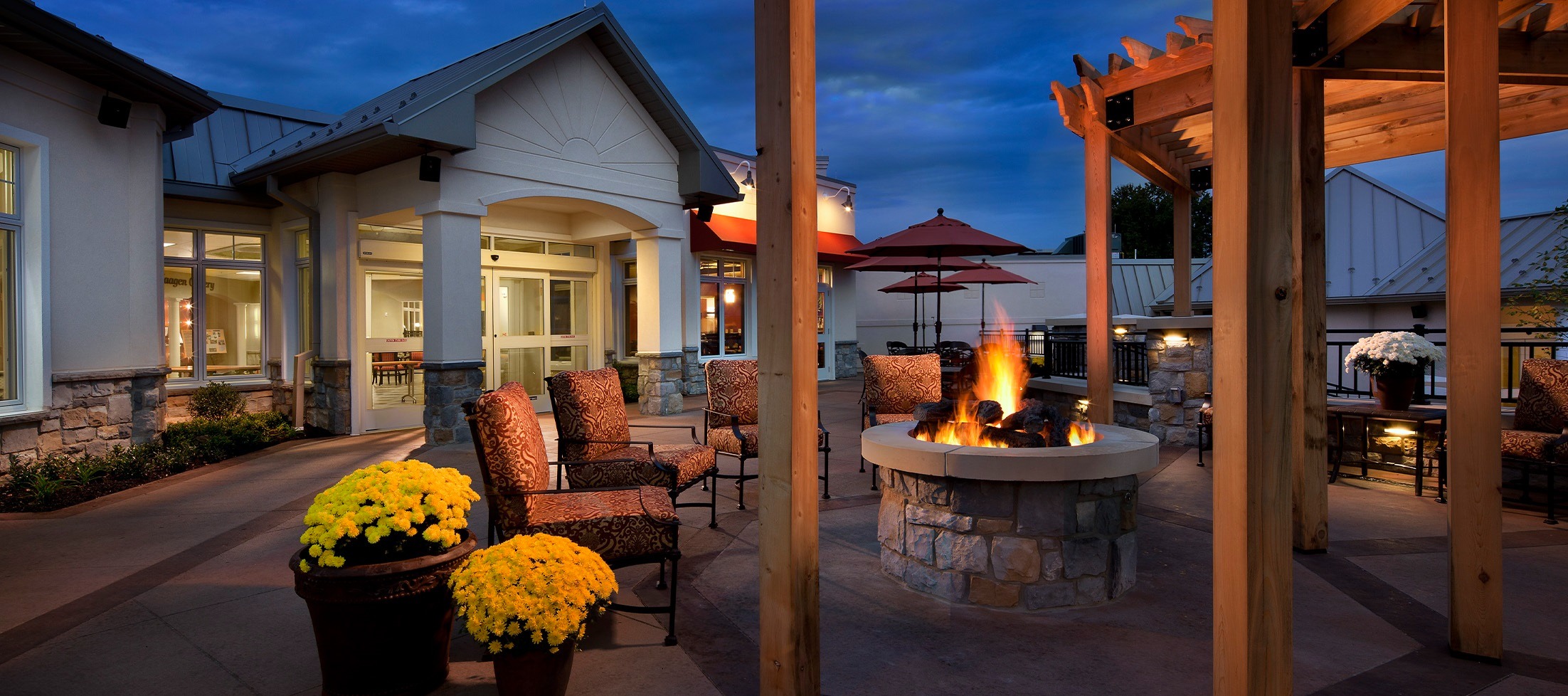 Outdoor fire pit at Luther Acres